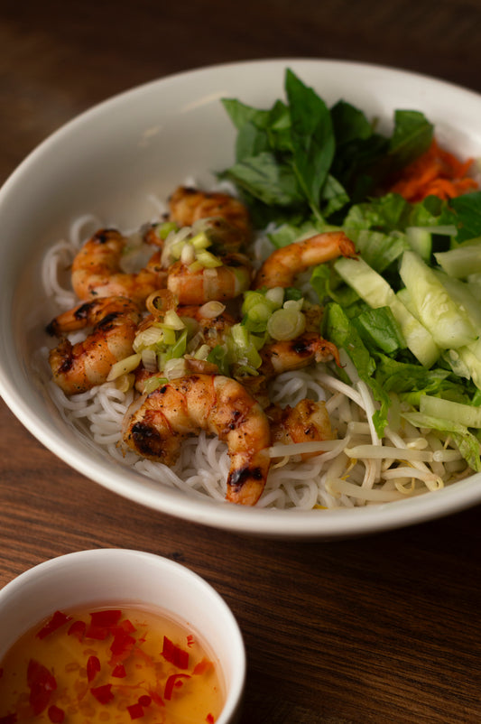 F1. Grilled Shrimp with Vermicelli - Bún tôm nướng