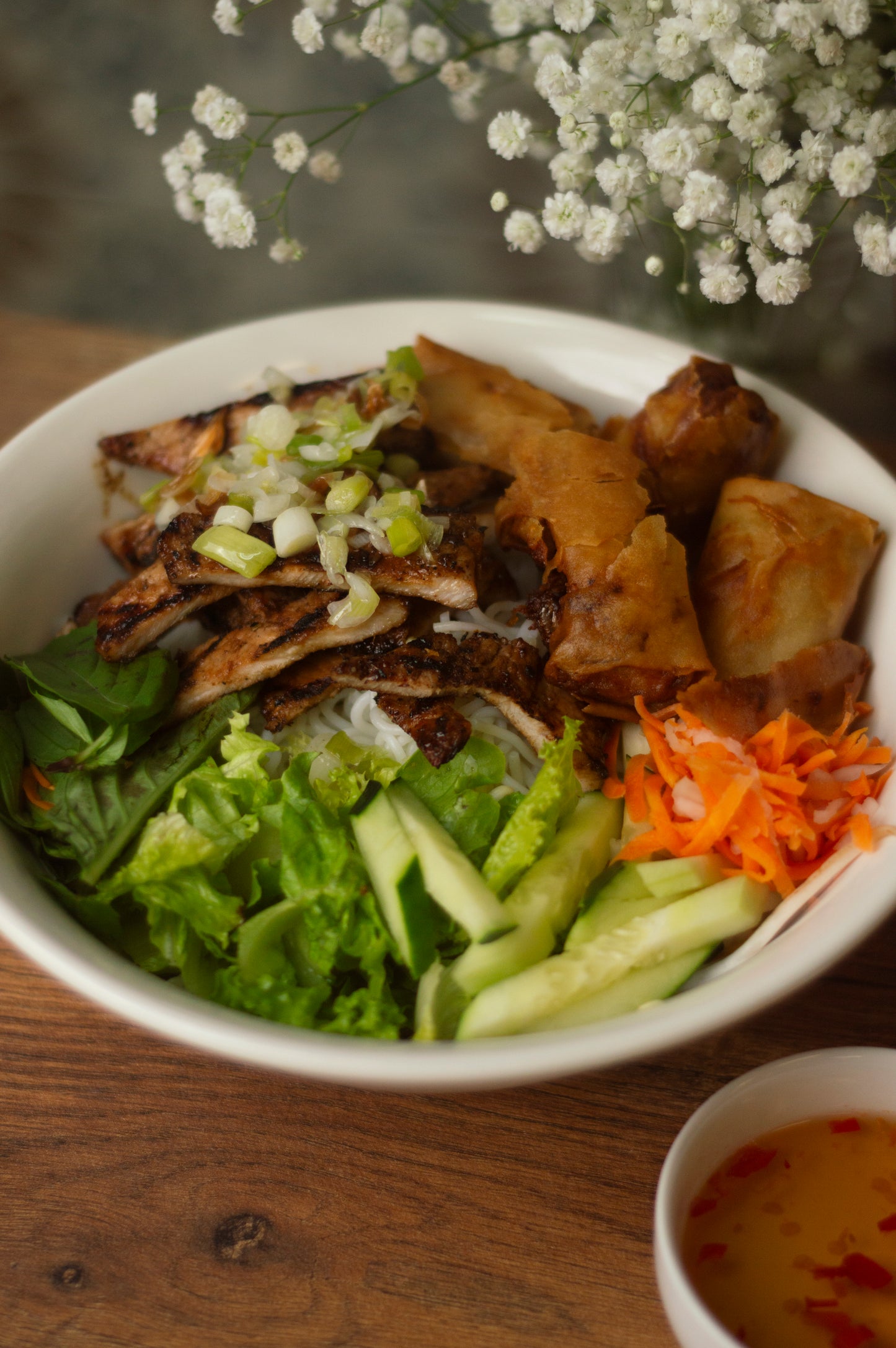 F4. Grilled Chicken with Vermicelli - Bún gà nướng